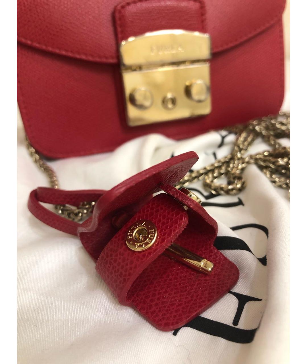 FURLA Красная кожаная сумка тоут, фото 6