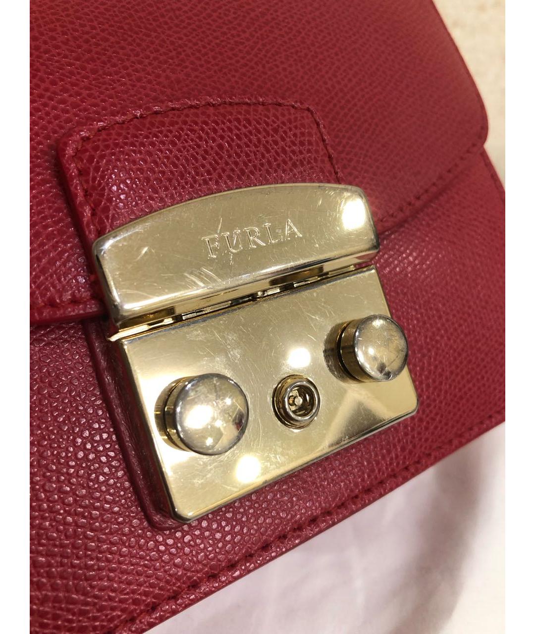 FURLA Красная кожаная сумка тоут, фото 7