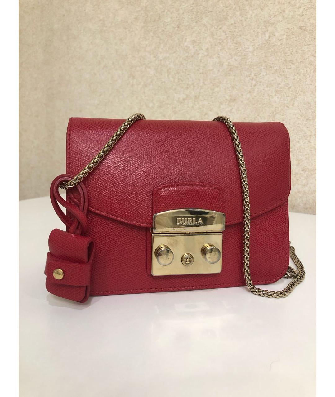 FURLA Красная кожаная сумка тоут, фото 8