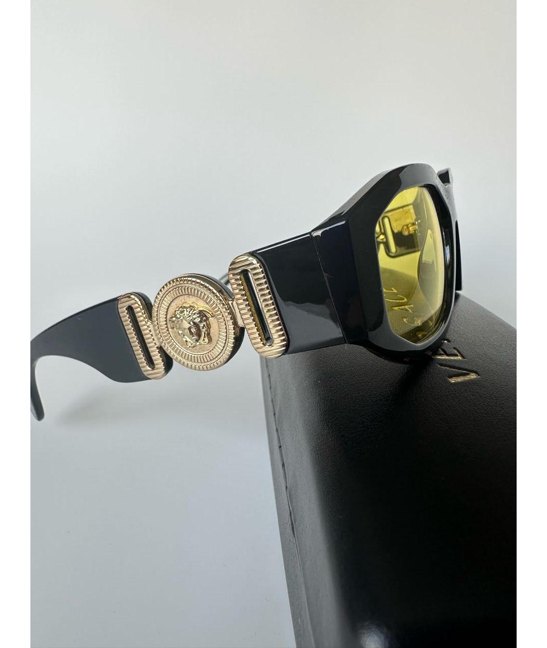 VERSACE Черные пластиковые солнцезащитные очки, фото 7