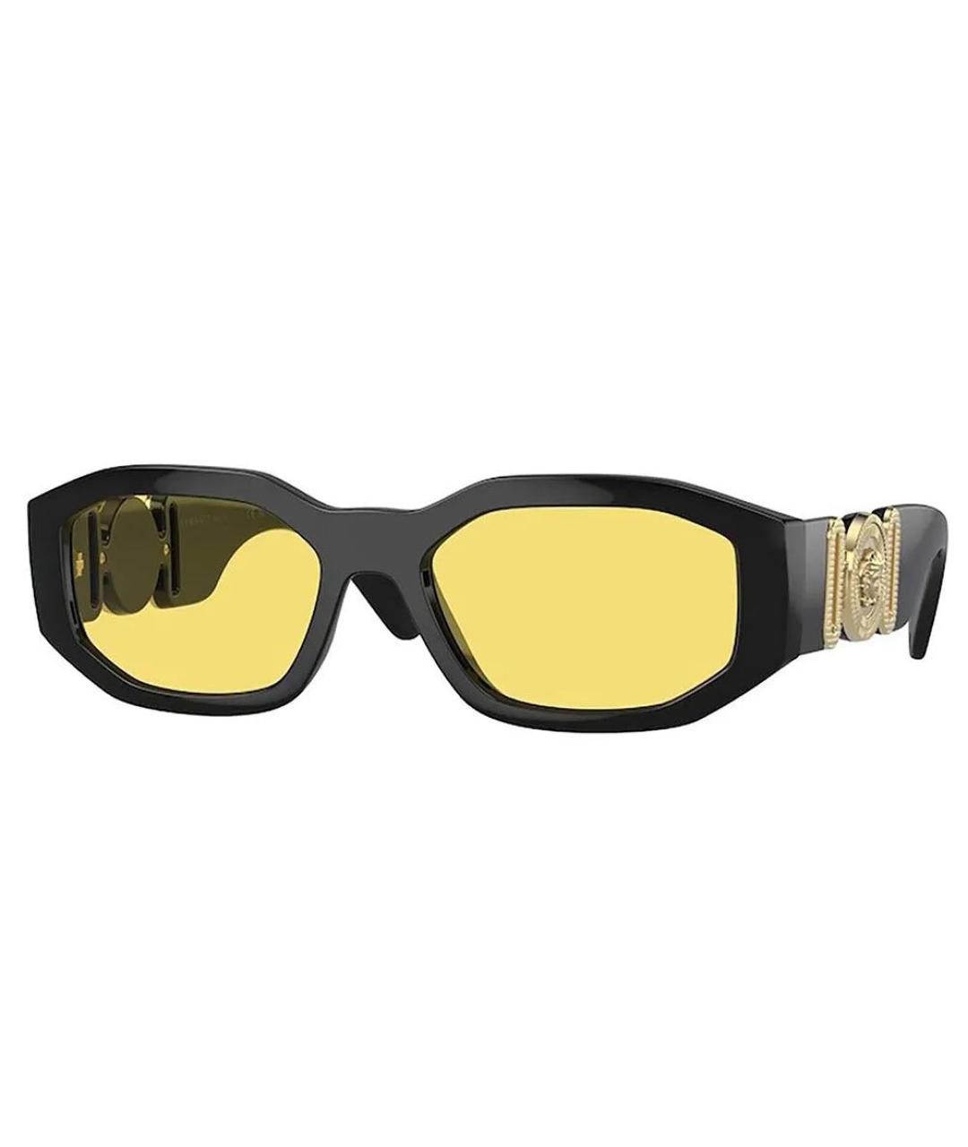 VERSACE Черные пластиковые солнцезащитные очки, фото 1