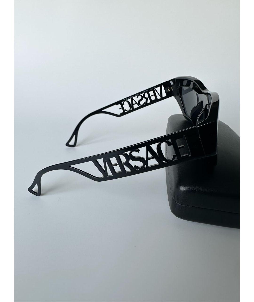 VERSACE Черные пластиковые солнцезащитные очки, фото 7