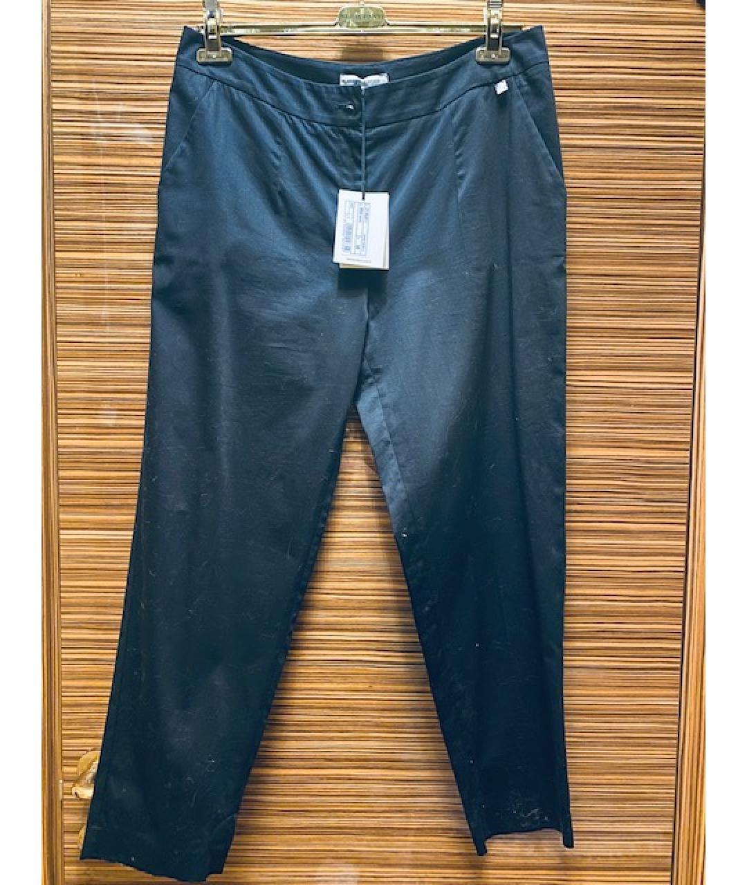 ANGELO MARANI Синие хлопко-эластановые прямые брюки, фото 8