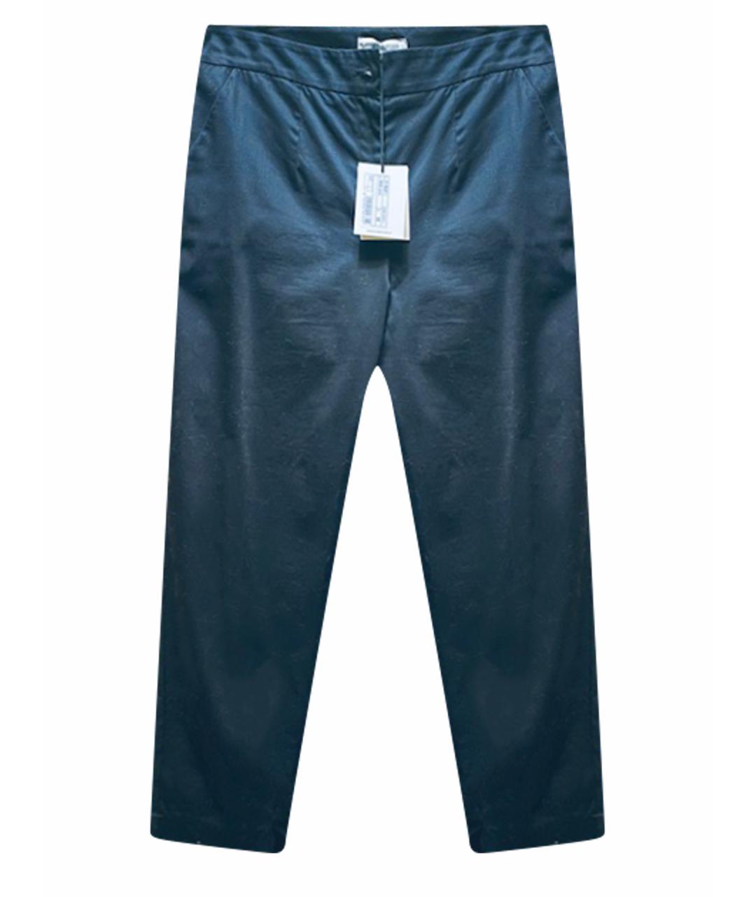ANGELO MARANI Синие хлопко-эластановые прямые брюки, фото 1