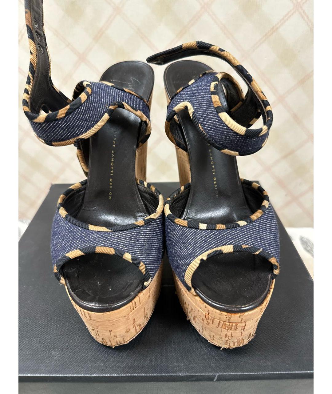 GIUSEPPE ZANOTTI DESIGN Темно-синие босоножки, фото 2