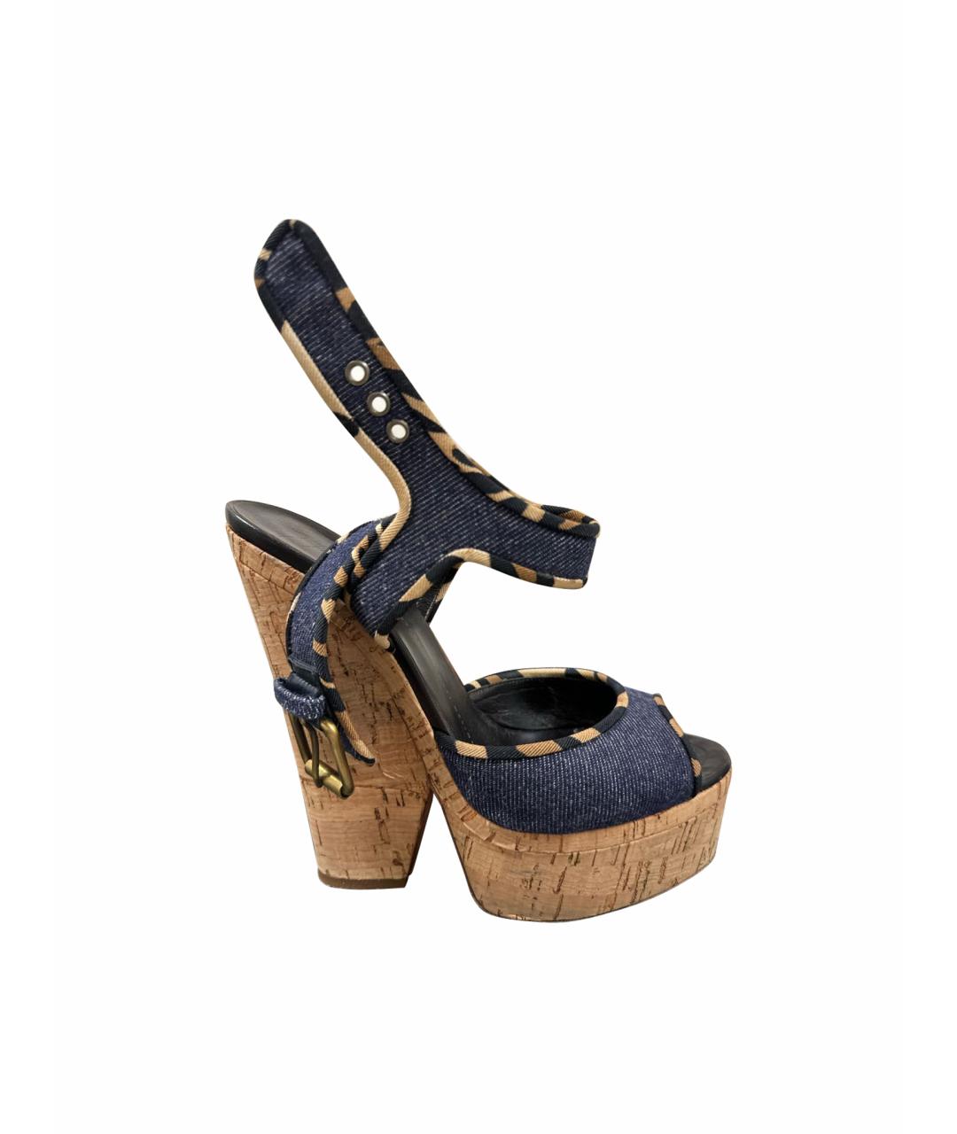 GIUSEPPE ZANOTTI DESIGN Темно-синие босоножки, фото 1