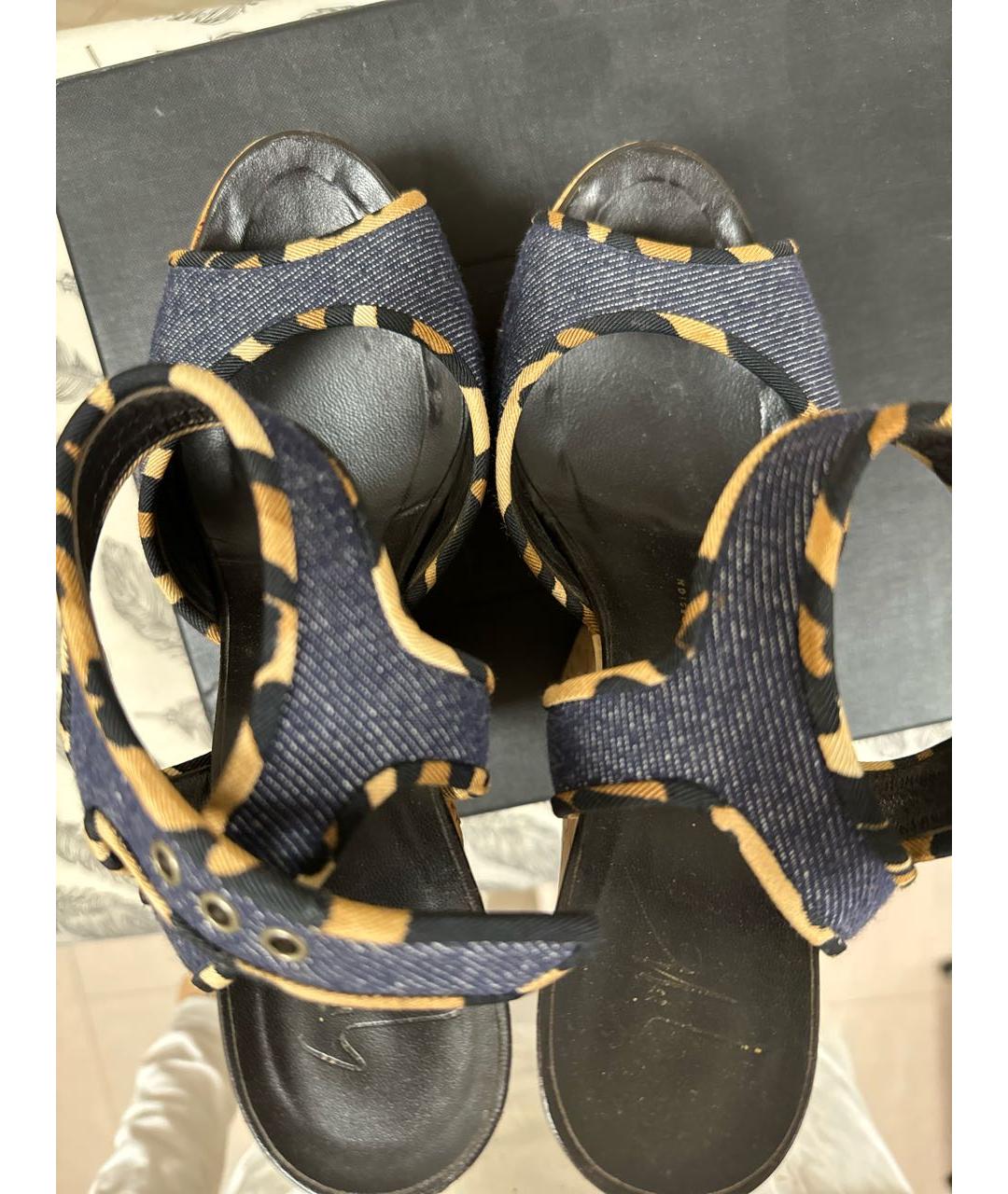 GIUSEPPE ZANOTTI DESIGN Темно-синие босоножки, фото 3