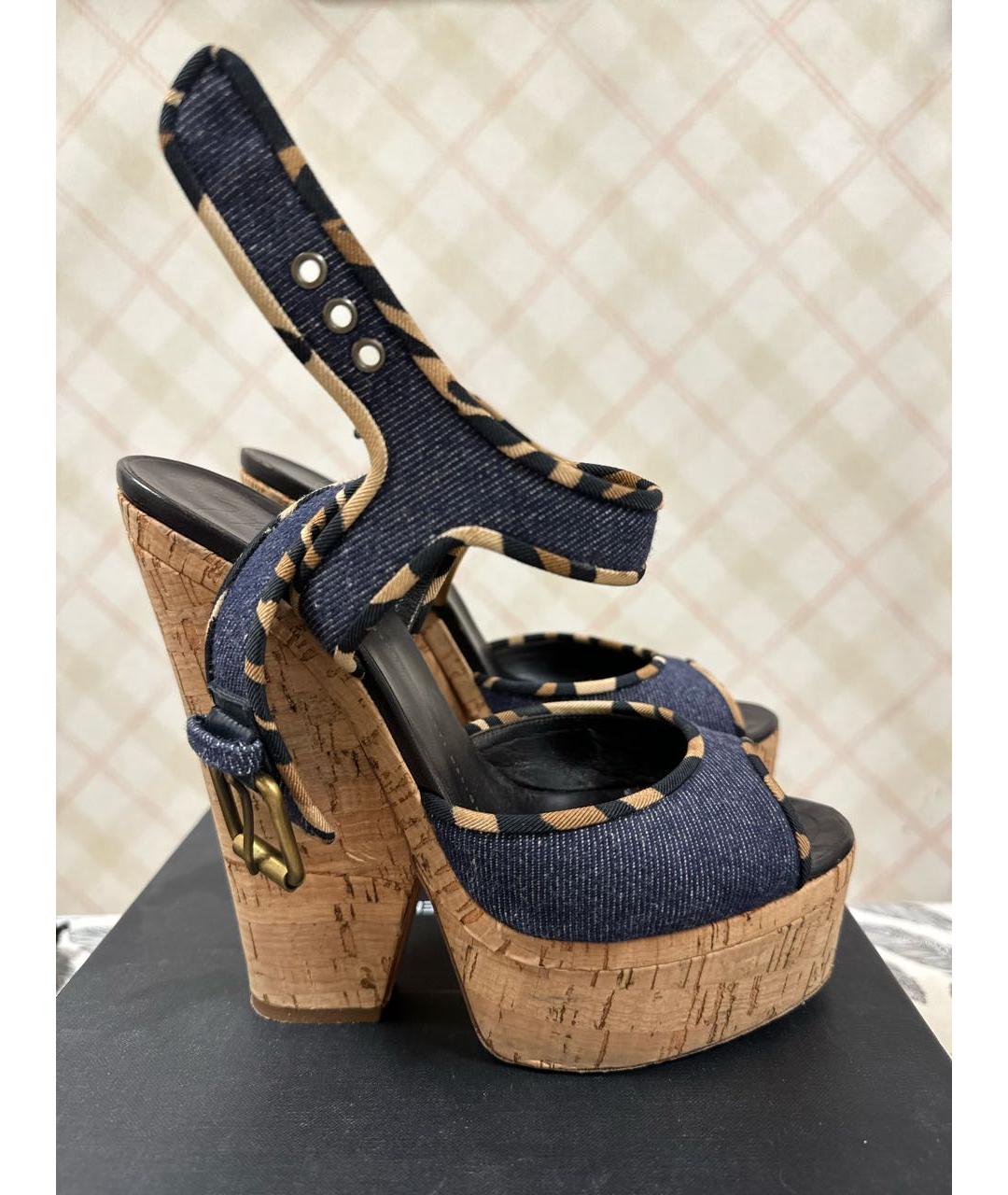 GIUSEPPE ZANOTTI DESIGN Темно-синие босоножки, фото 5