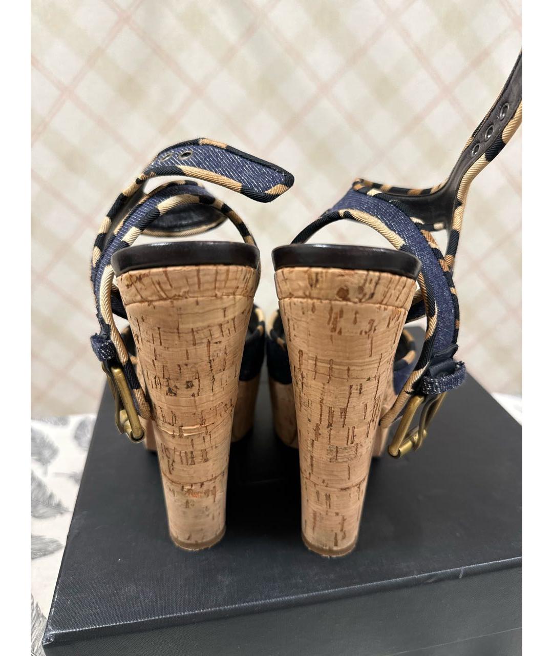 GIUSEPPE ZANOTTI DESIGN Темно-синие босоножки, фото 4