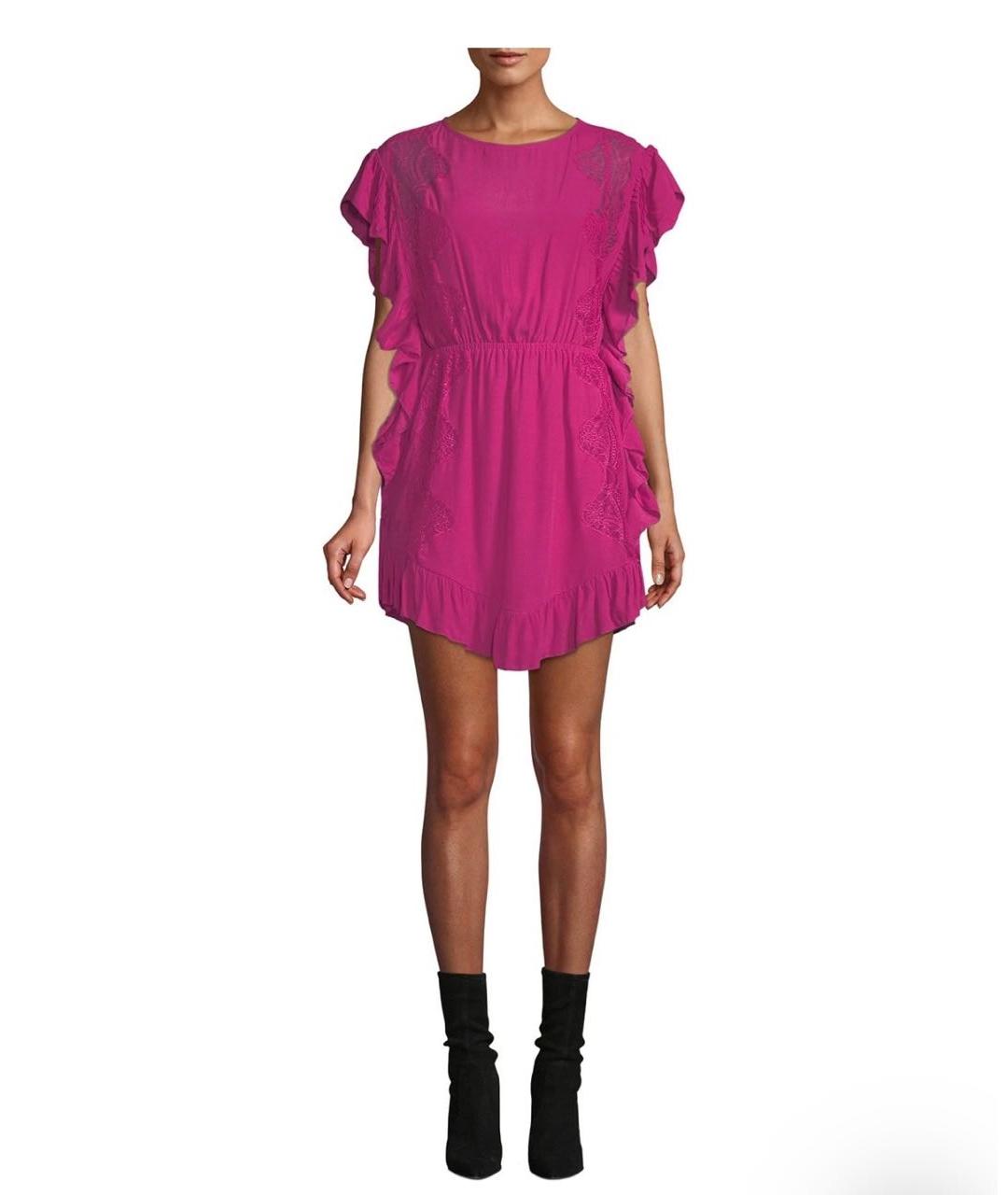 IRO Фуксия вискозное повседневное платье, фото 5