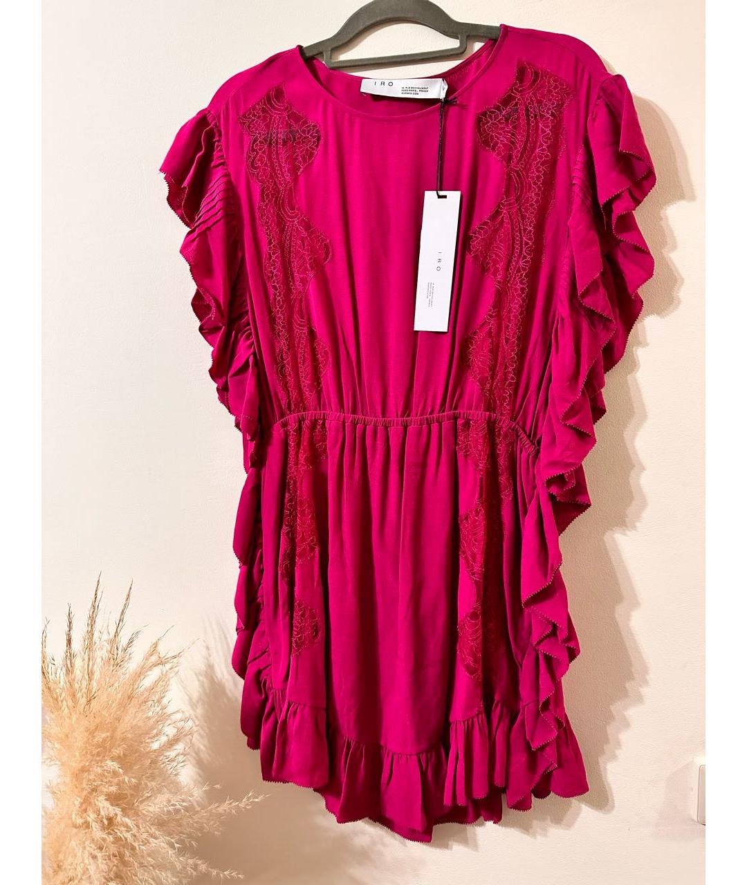 IRO Фуксия вискозное повседневное платье, фото 9