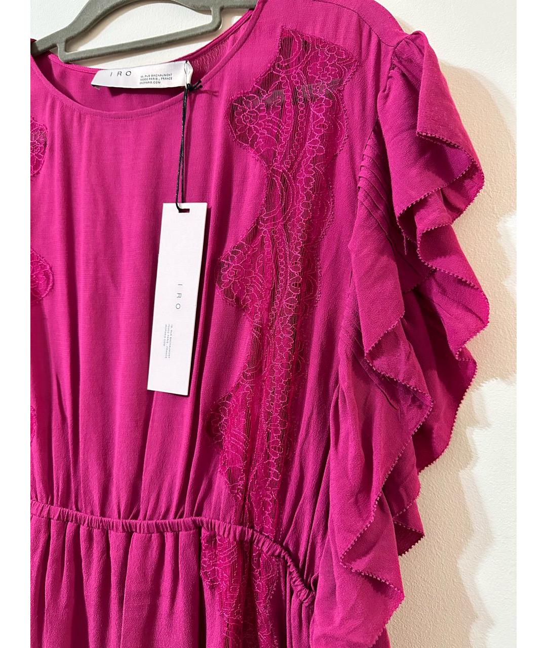 IRO Фуксия вискозное повседневное платье, фото 4