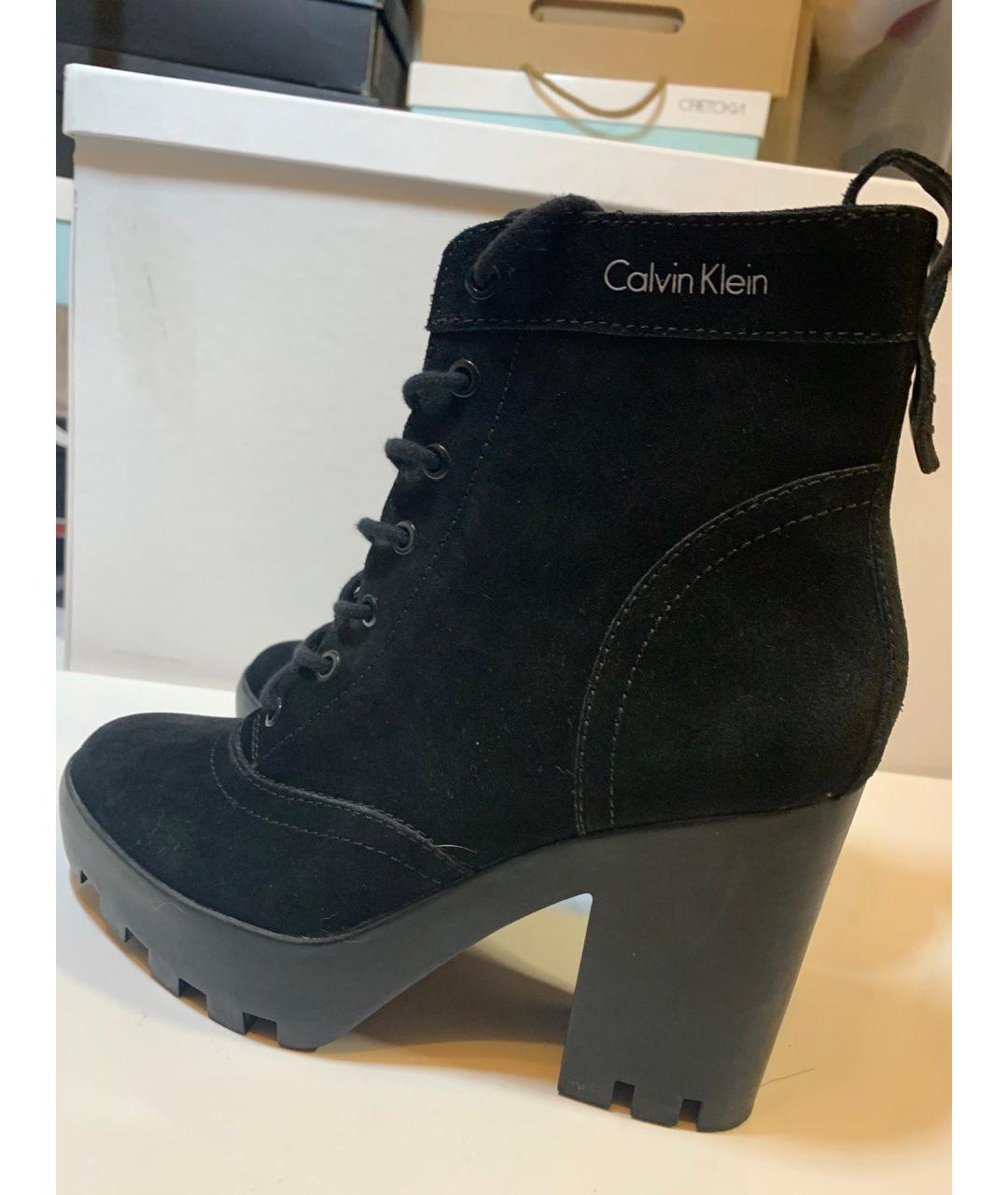 CALVIN KLEIN Черные замшевые ботинки, фото 3