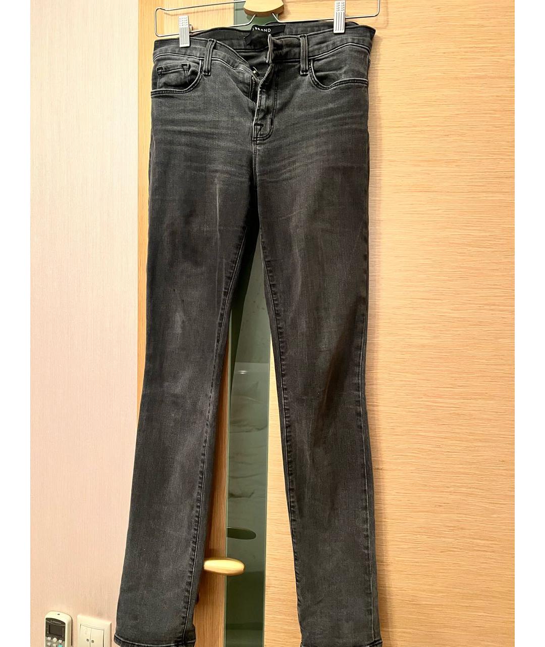JBRAND Антрацитовые хлопко-полиэстеровые прямые джинсы, фото 7