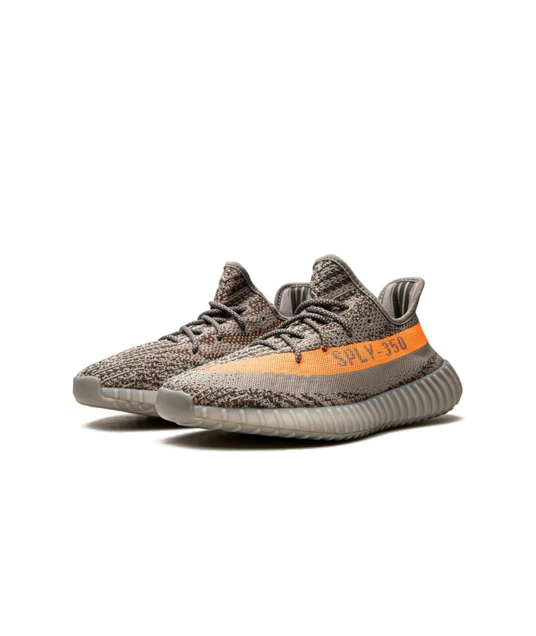 ADIDAS YEEZY Бежевые текстильные низкие кроссовки / кеды, фото 2