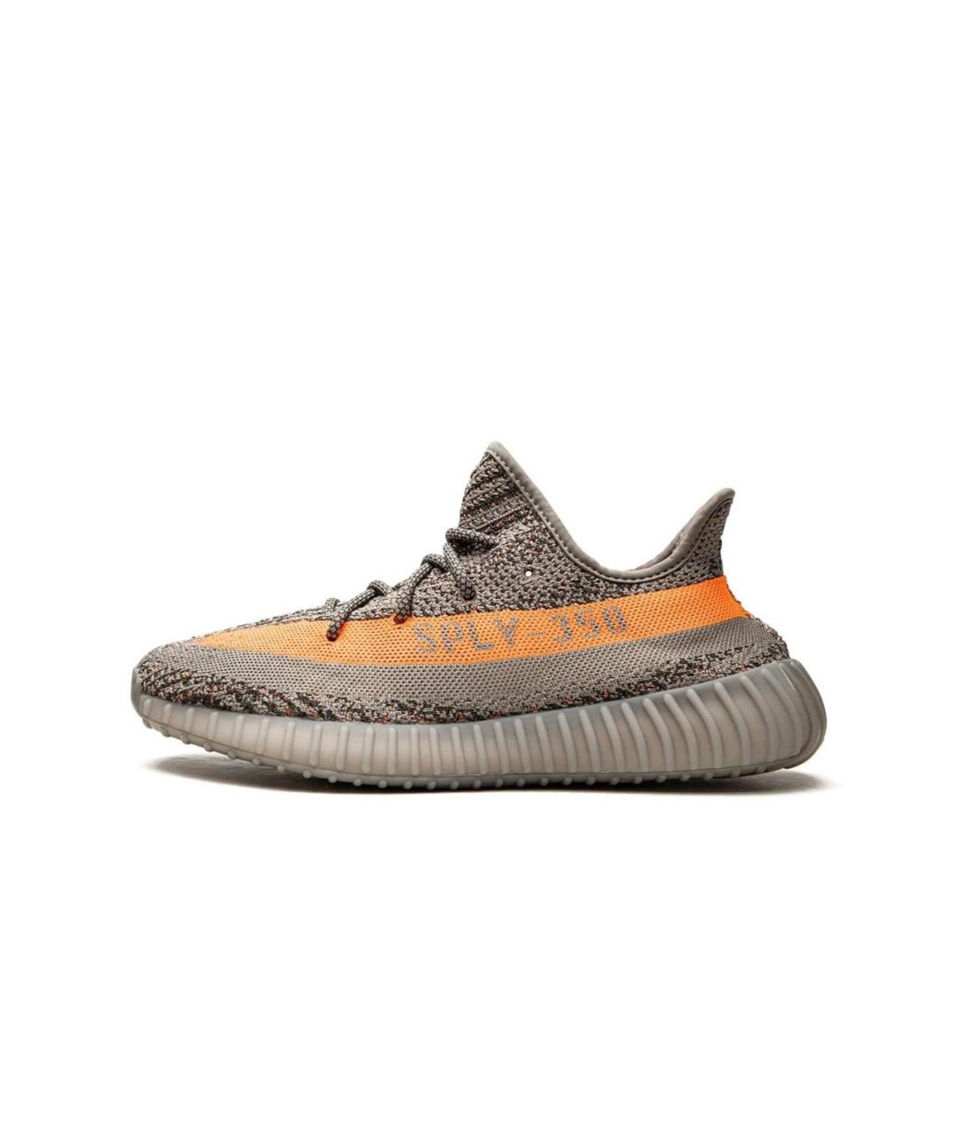 ADIDAS YEEZY Бежевые текстильные низкие кроссовки / кеды, фото 4