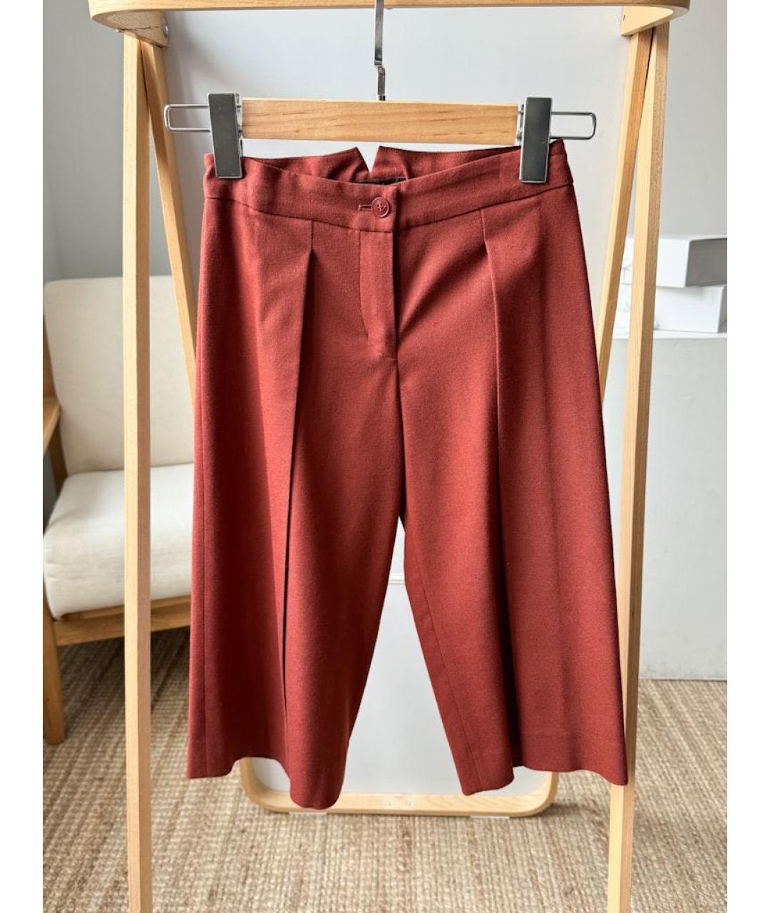 LORO PIANA Красные шерстяные брюки и шорты, фото 4