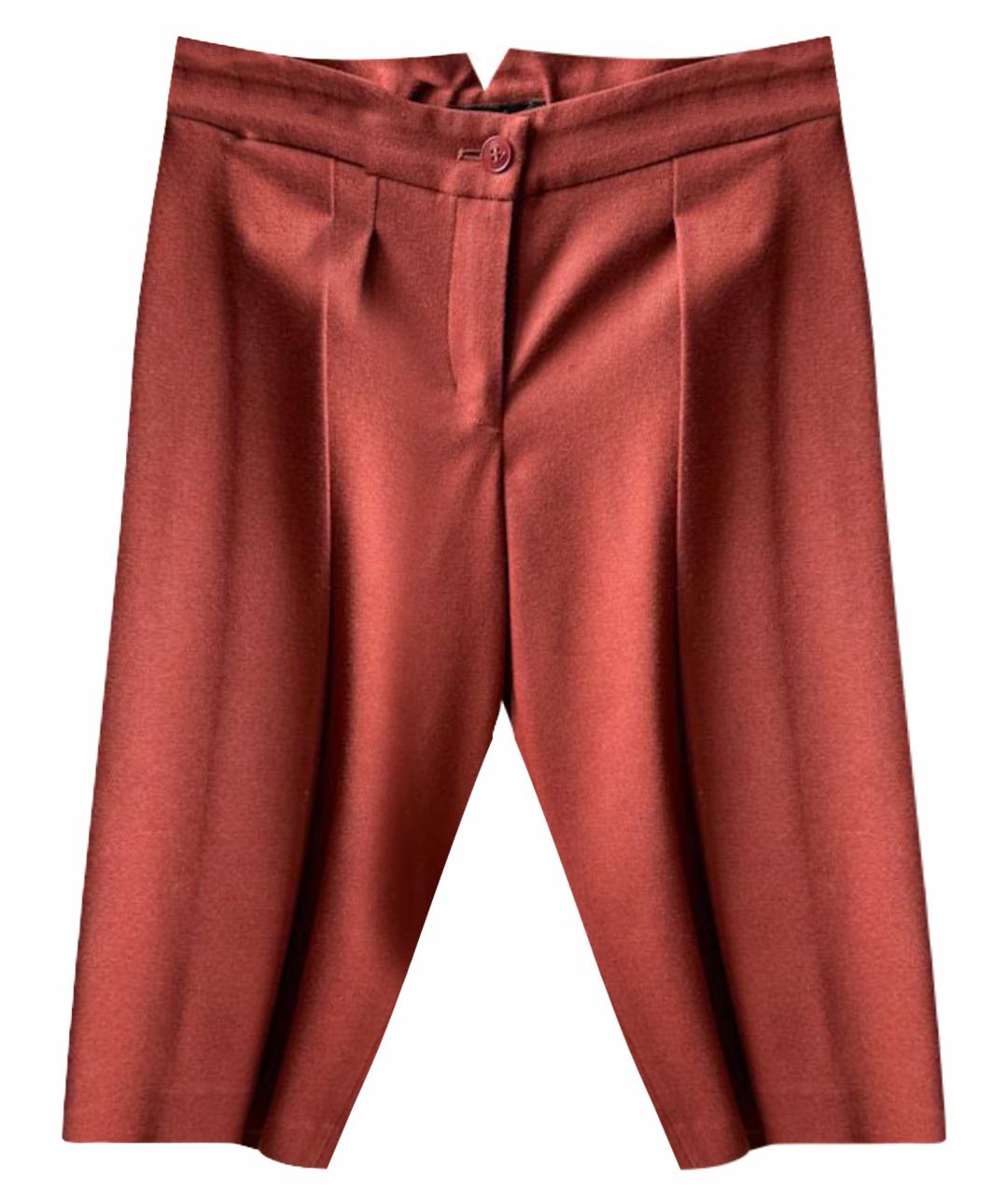 LORO PIANA Красные шерстяные брюки и шорты, фото 1