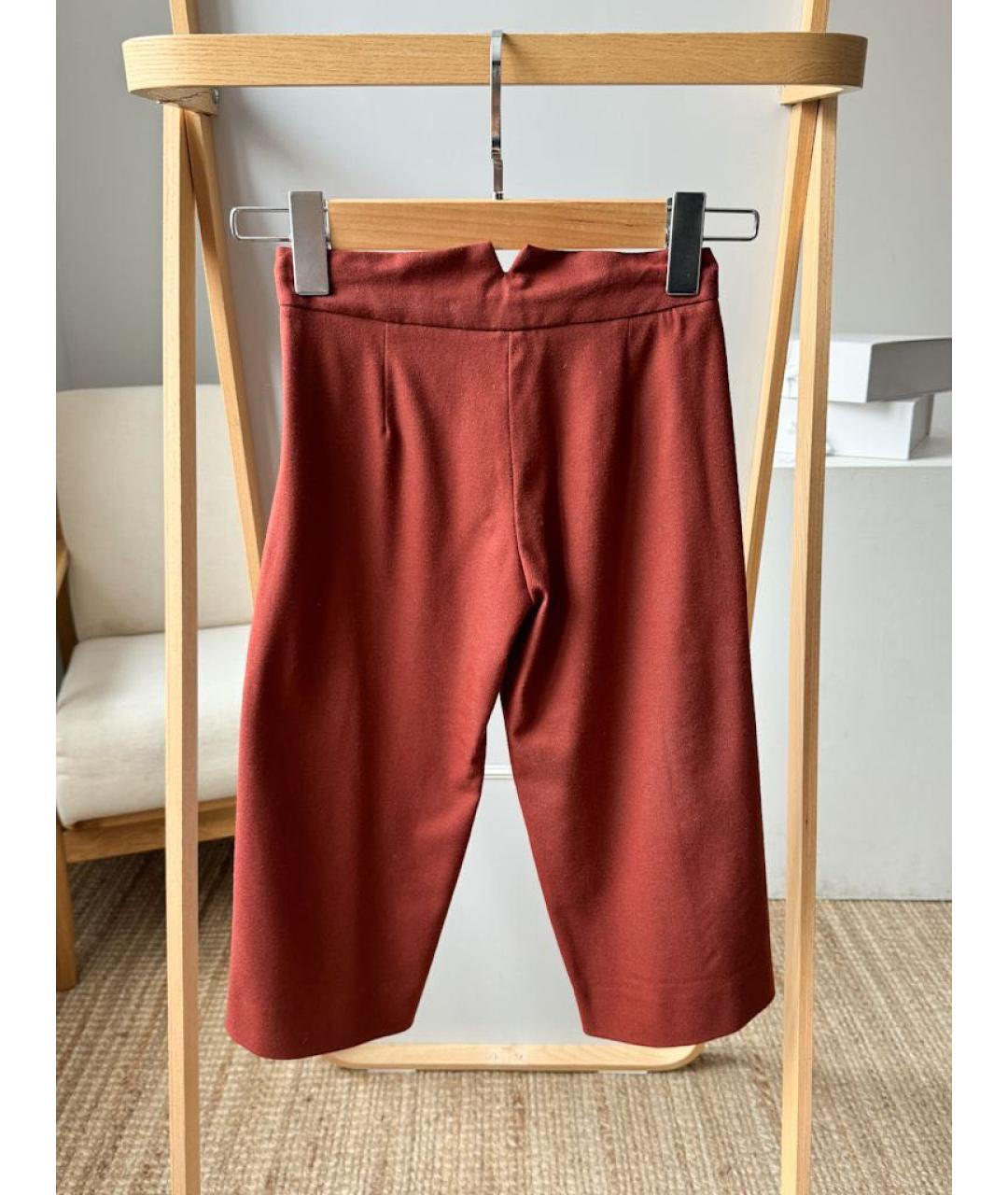 LORO PIANA Красные шерстяные брюки и шорты, фото 3