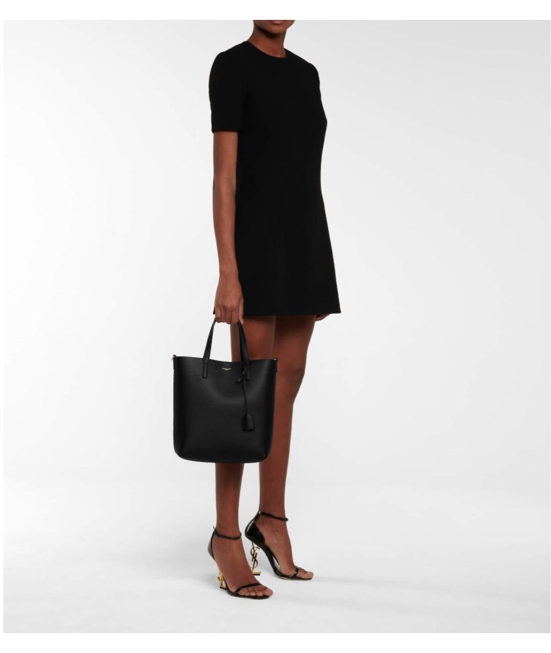 SAINT LAURENT Черная кожаная сумка через плечо, фото 5