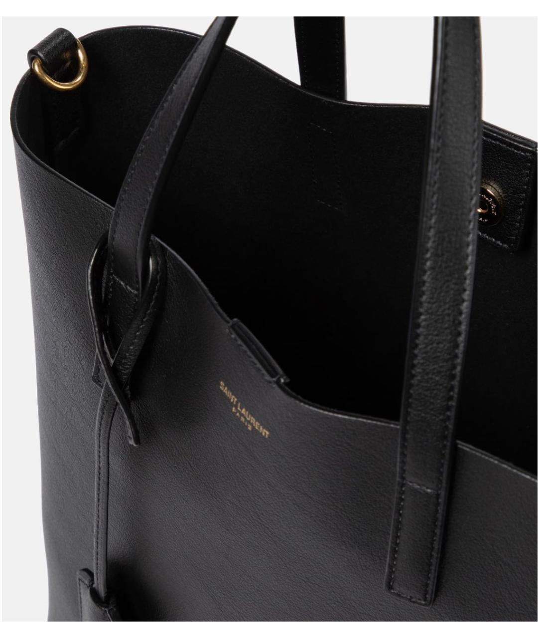 SAINT LAURENT Черная кожаная сумка через плечо, фото 3