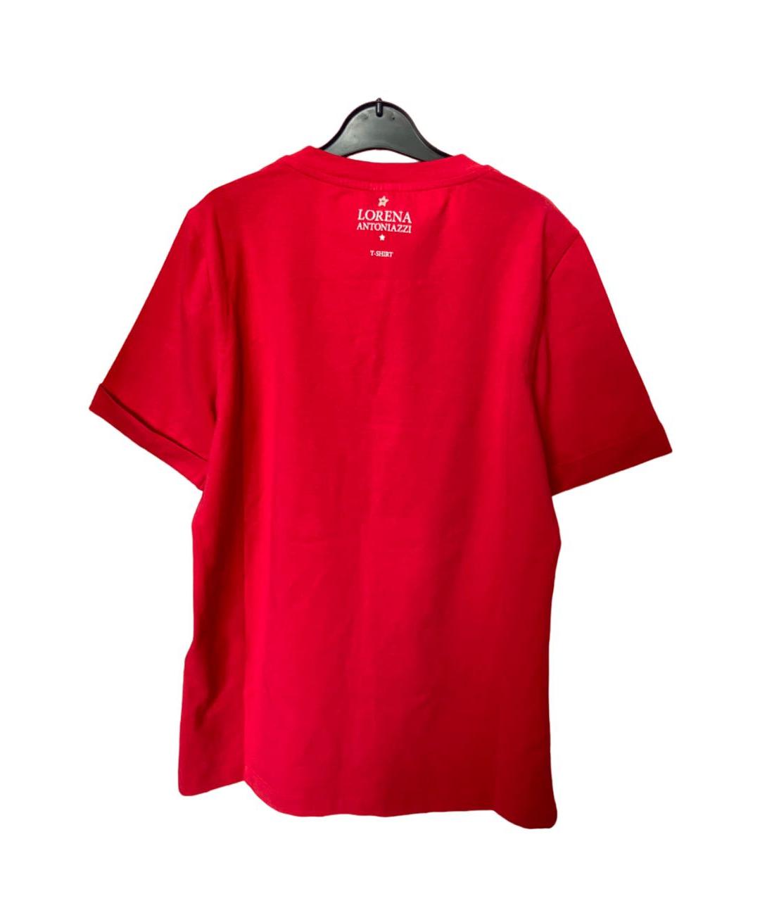 LORENA ANTONIAZZI Красная хлопко-эластановая футболка, фото 5