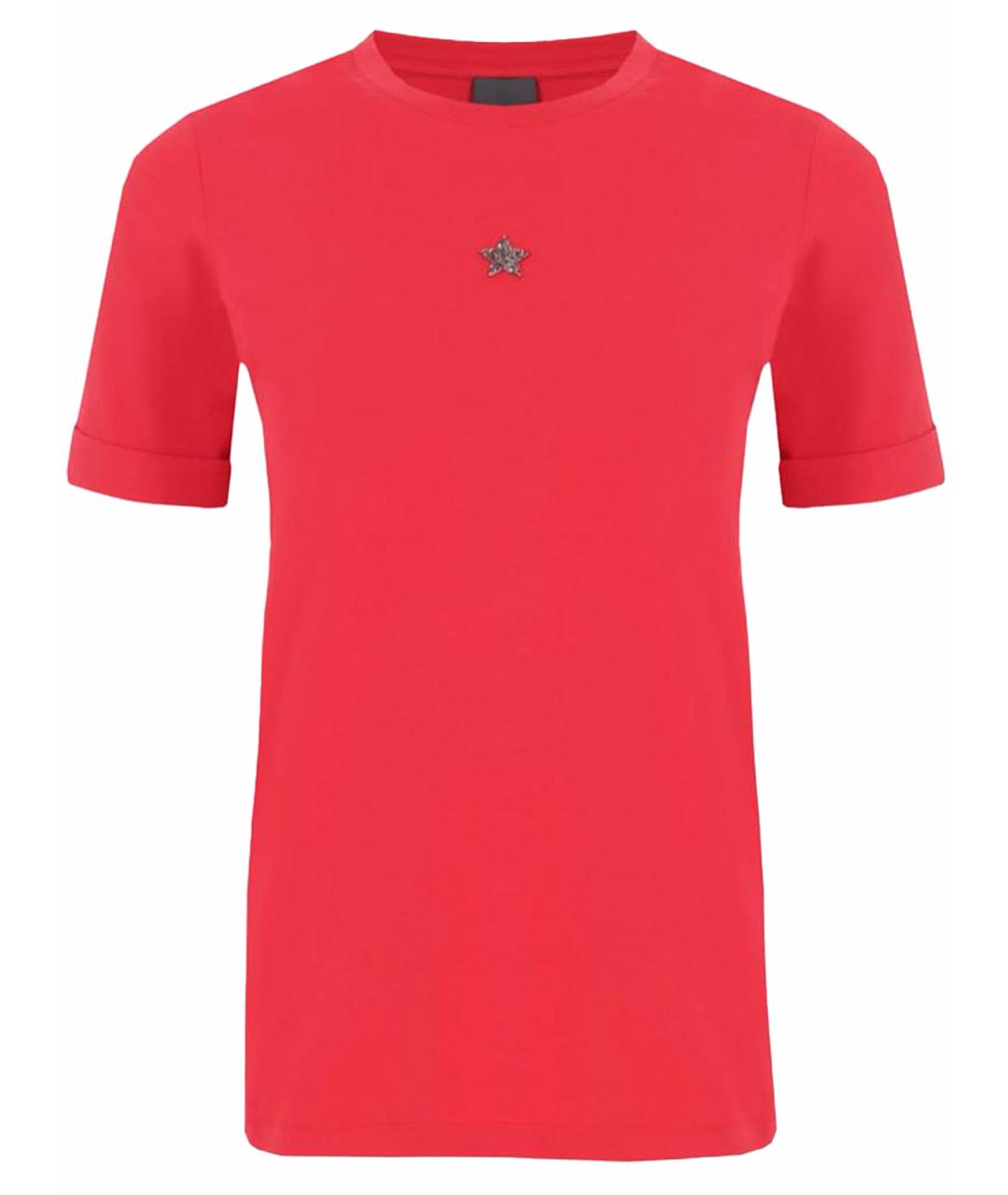LORENA ANTONIAZZI Красная хлопко-эластановая футболка, фото 1