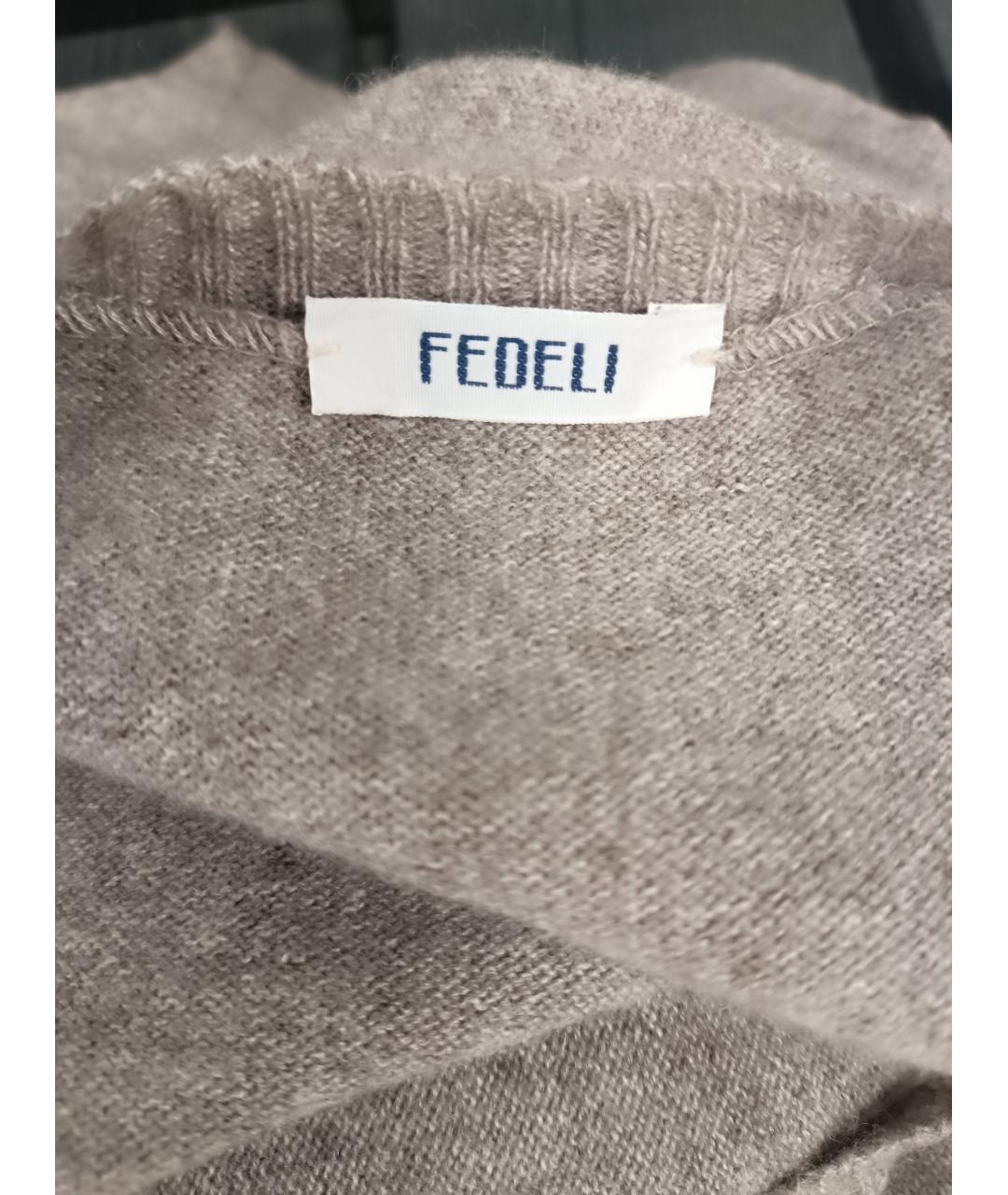FEDELI Бежевый кашемировый джемпер / свитер, фото 6