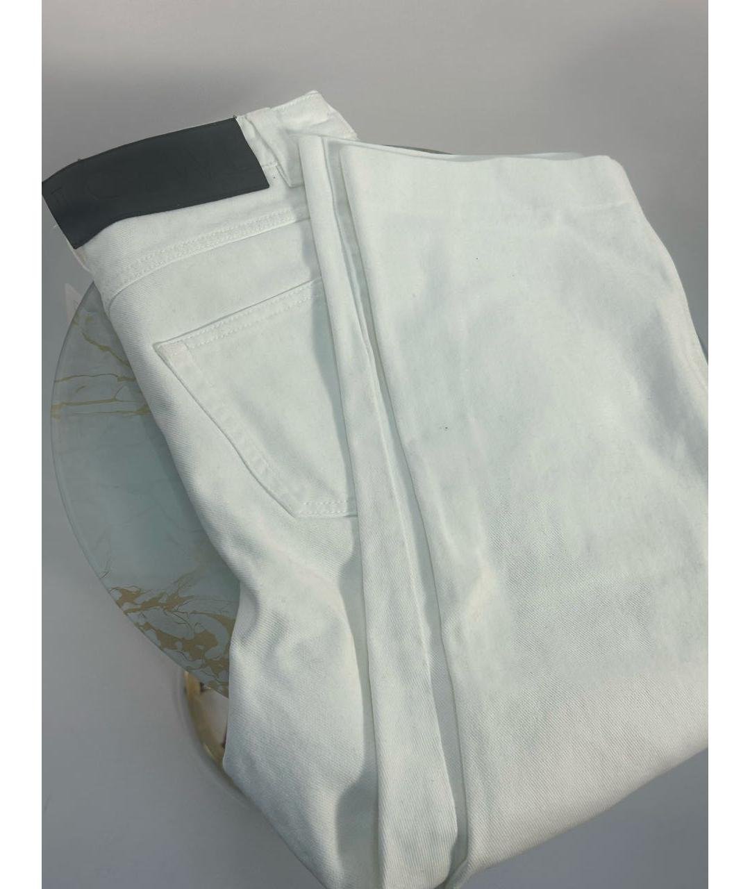 LOEWE Белые хлопковые прямые джинсы, фото 4