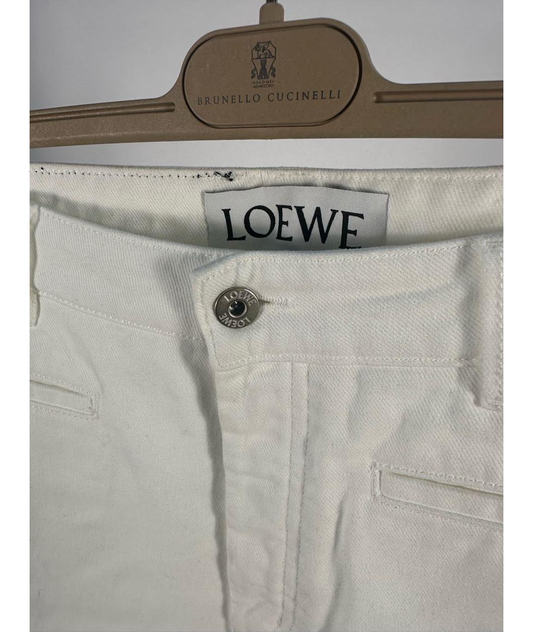 LOEWE Белые хлопковые прямые джинсы, фото 3