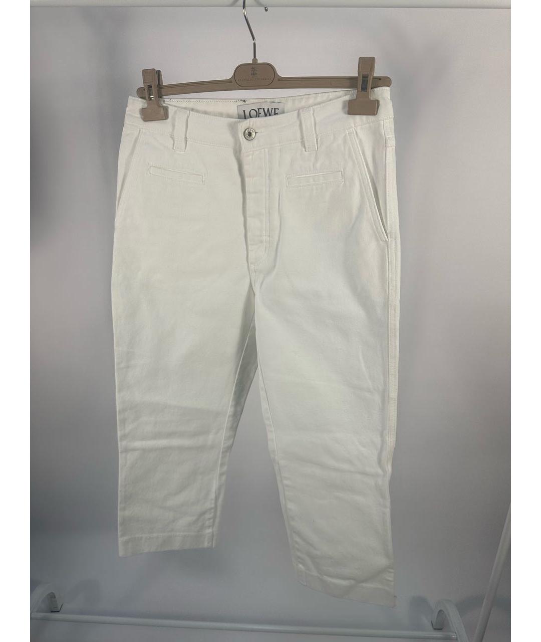 LOEWE Белые хлопковые прямые джинсы, фото 7