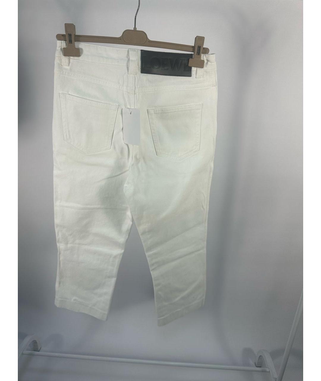 LOEWE Белые хлопковые прямые джинсы, фото 2