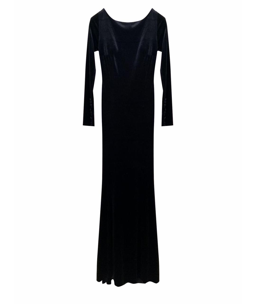 TARIK EDIZ Черное бархатное вечернее платье, фото 1