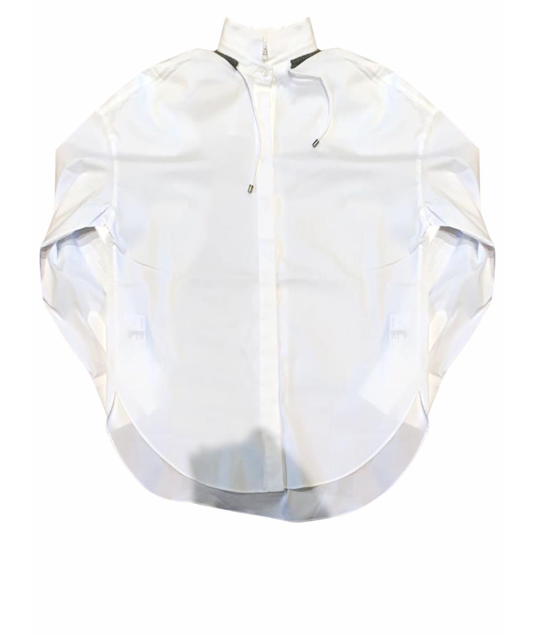 BRUNELLO CUCINELLI Белая хлопко-эластановая рубашка, фото 1