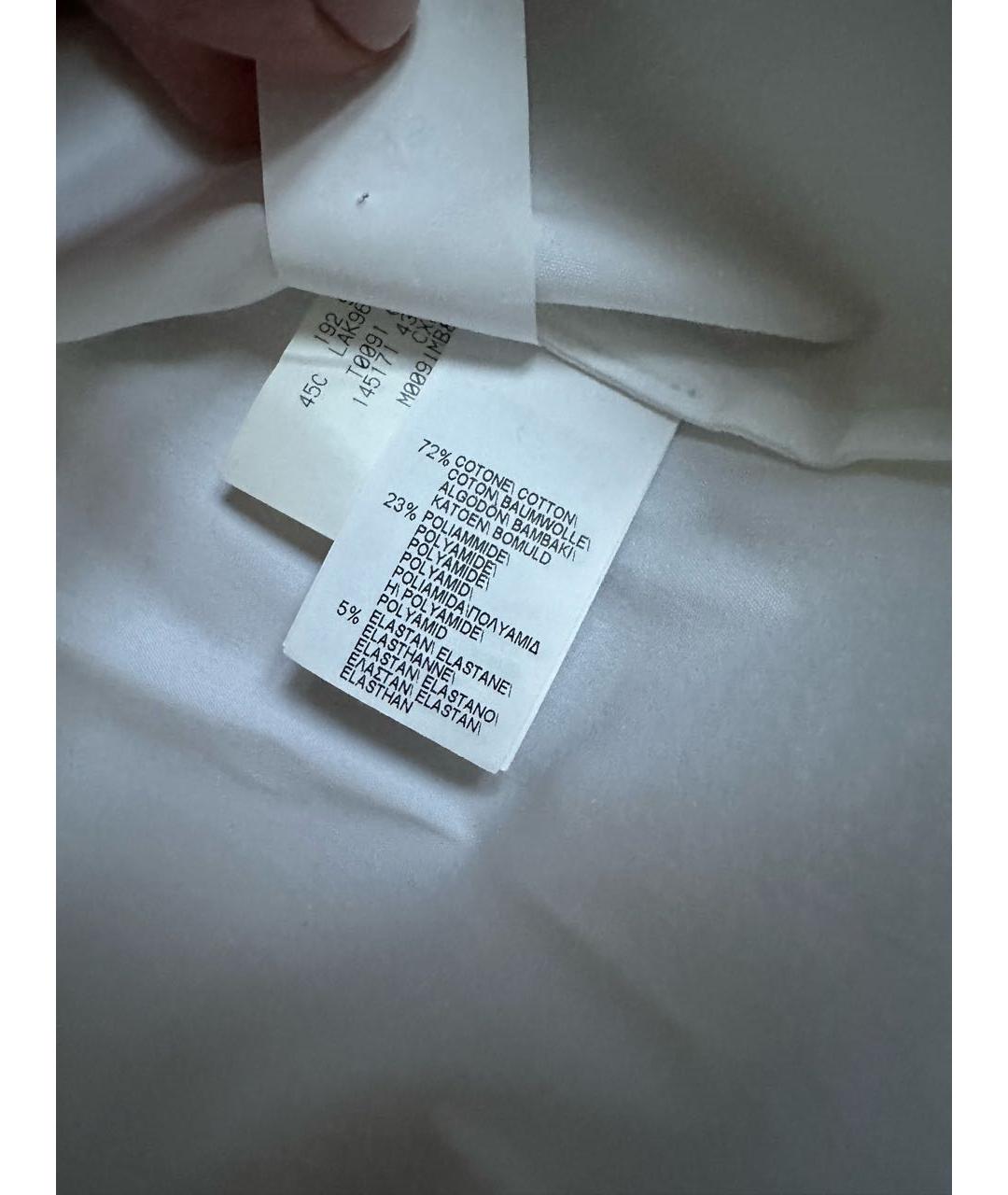 BRUNELLO CUCINELLI Белая хлопко-эластановая рубашка, фото 4