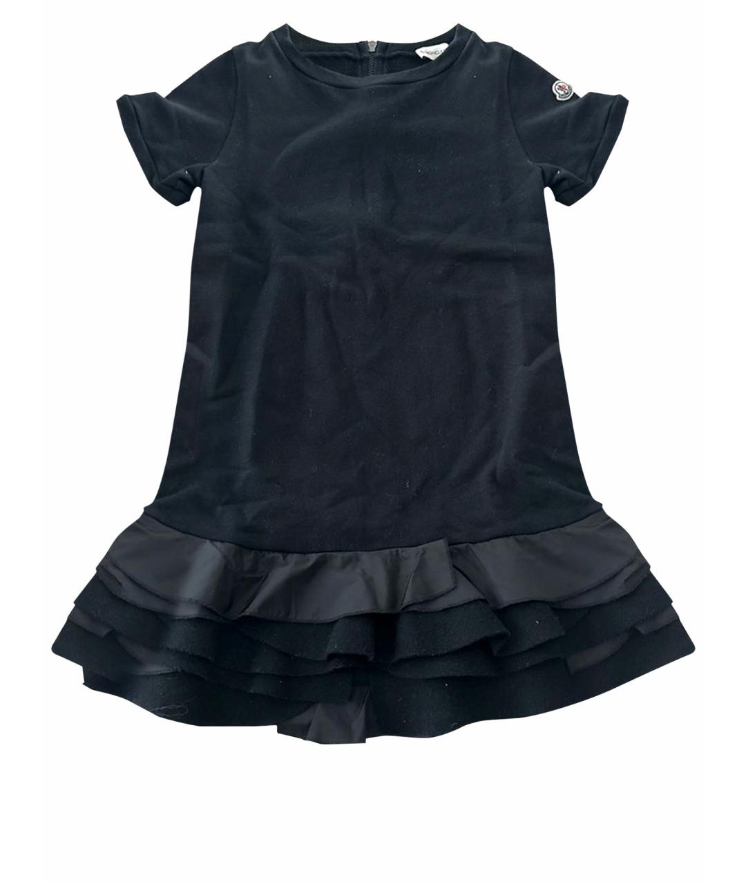 MONCLER Черное хлопковое коктейльное платье, фото 1