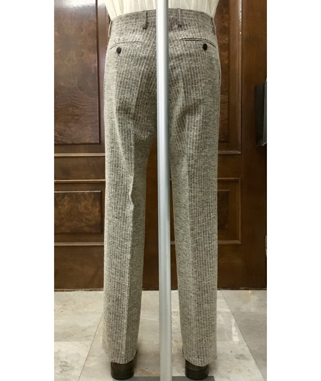 BILANCIONI Бежевые шерстяные классические брюки, фото 2