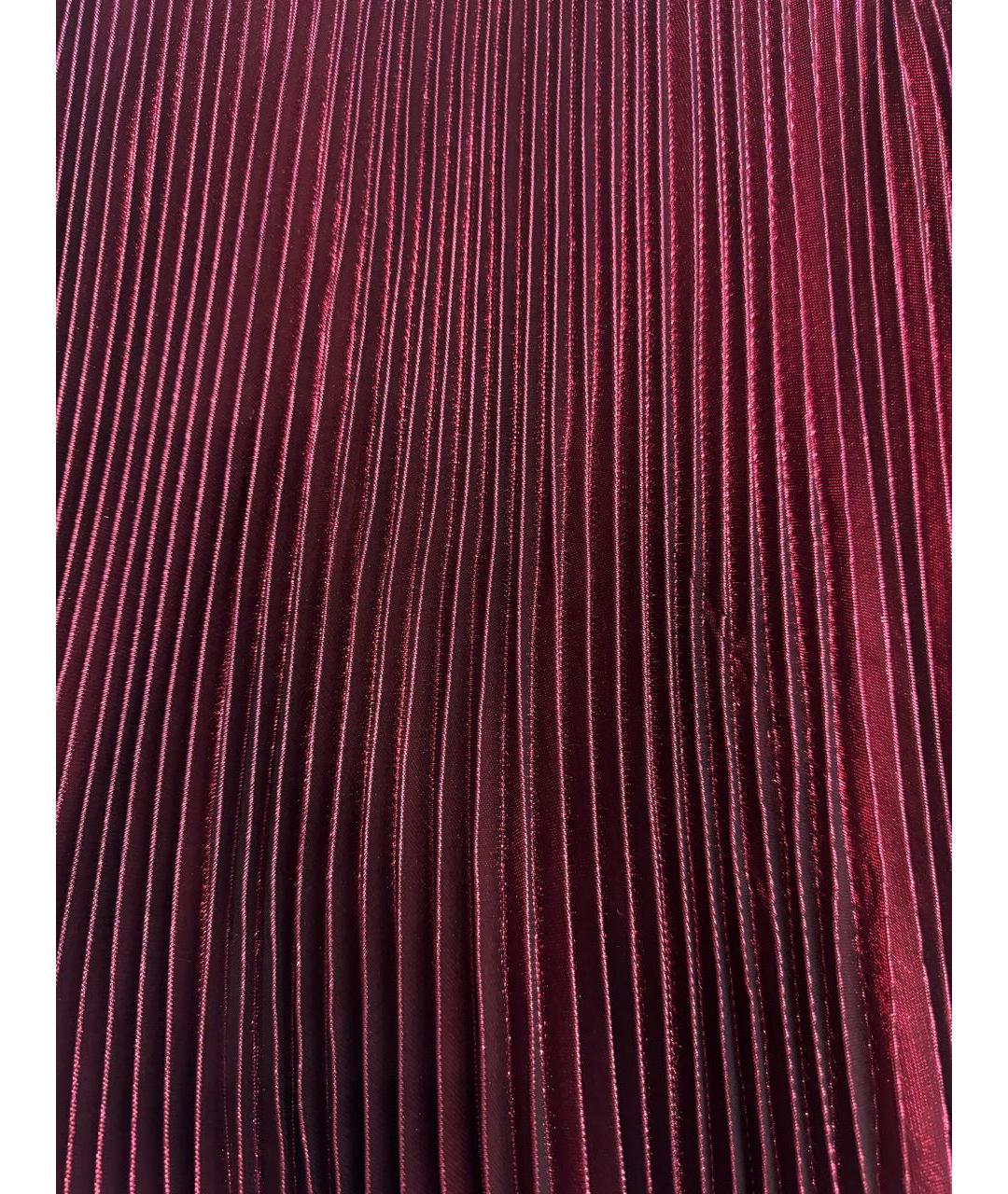 GUCCI Бордовая шелковая юбка миди, фото 4