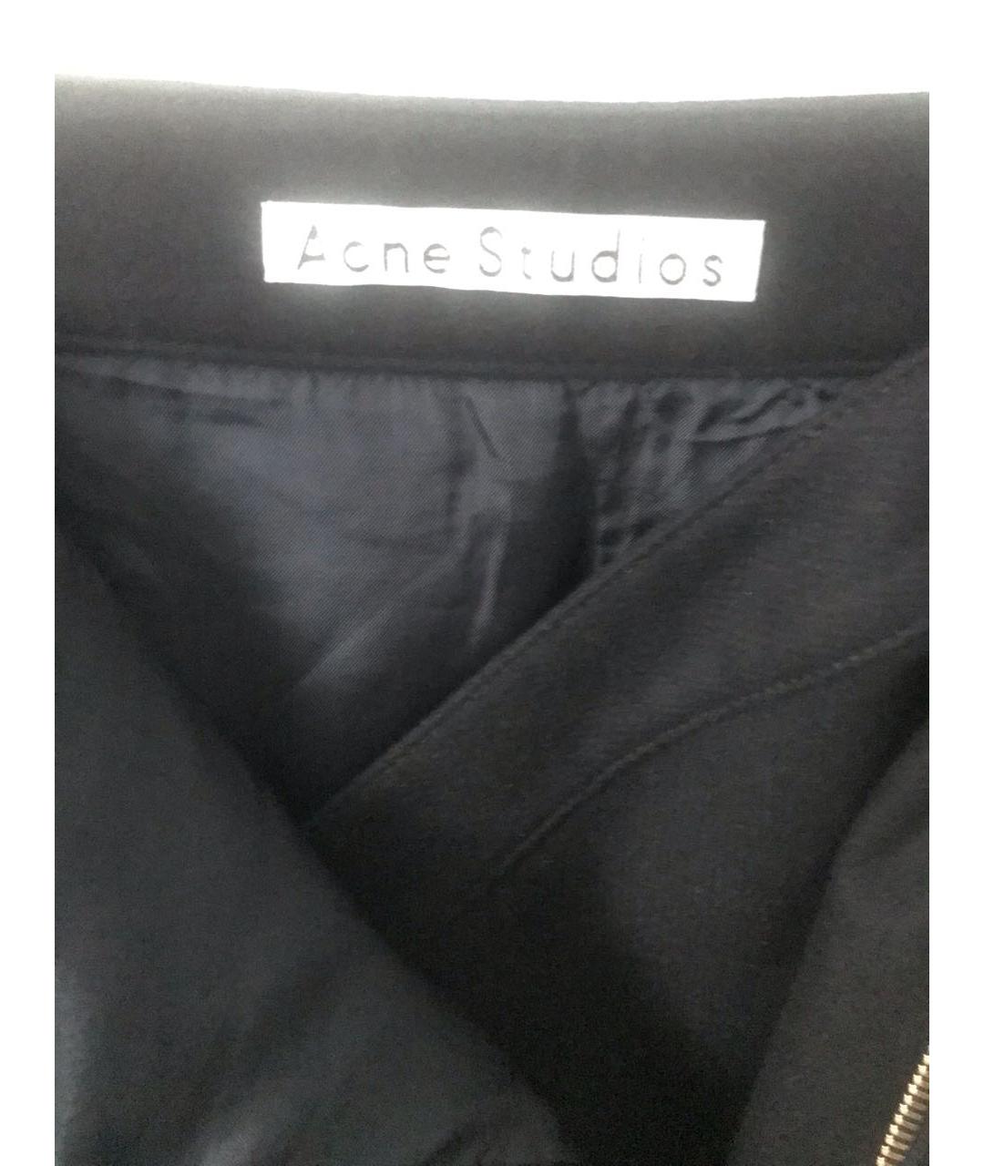ACNE STUDIOS Темно-синяя шерстяная юбка миди, фото 5