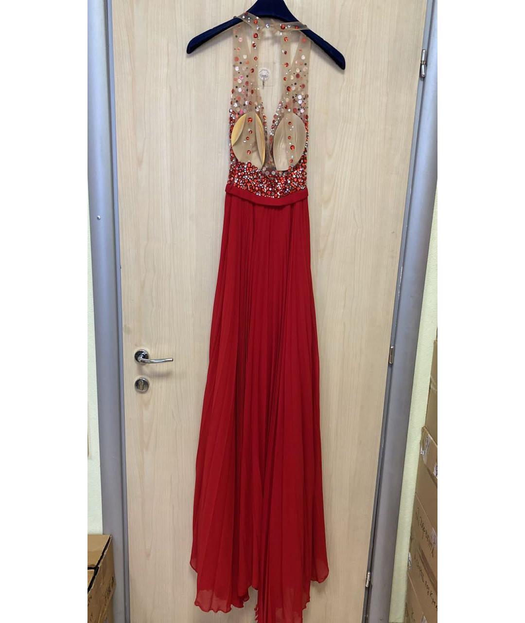 TARIK EDIZ Красное полиэстеровое вечернее платье, фото 2