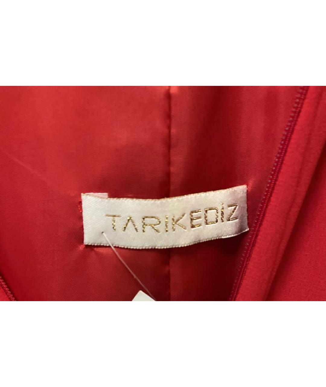 TARIK EDIZ Красное полиэстеровое вечернее платье, фото 3