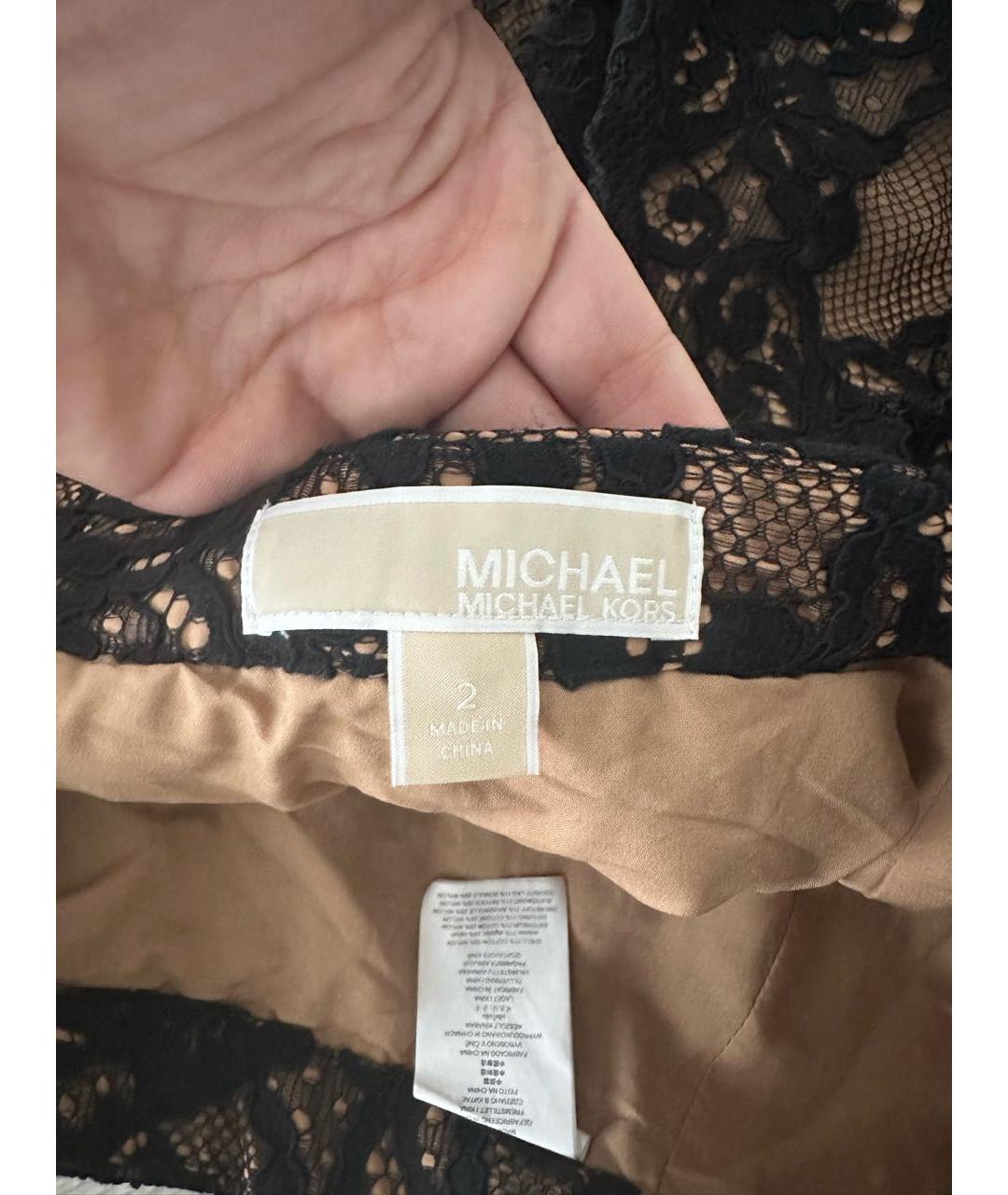 MICHAEL MICHAEL KORS Черная хлопковая юбка мини, фото 3