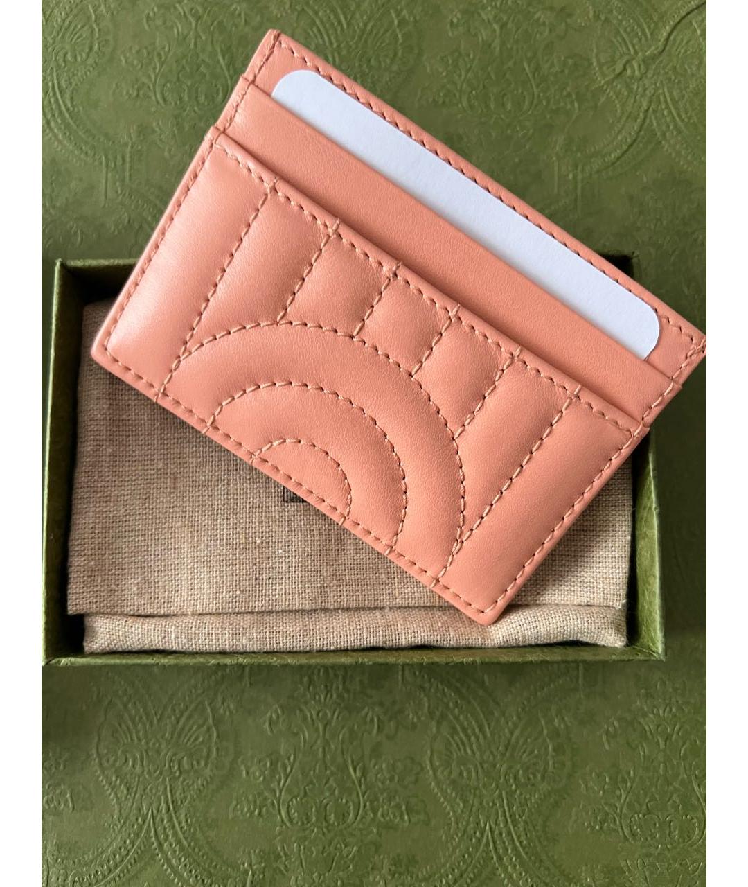 GUCCI Коралловый кожаный кардхолдер, фото 2