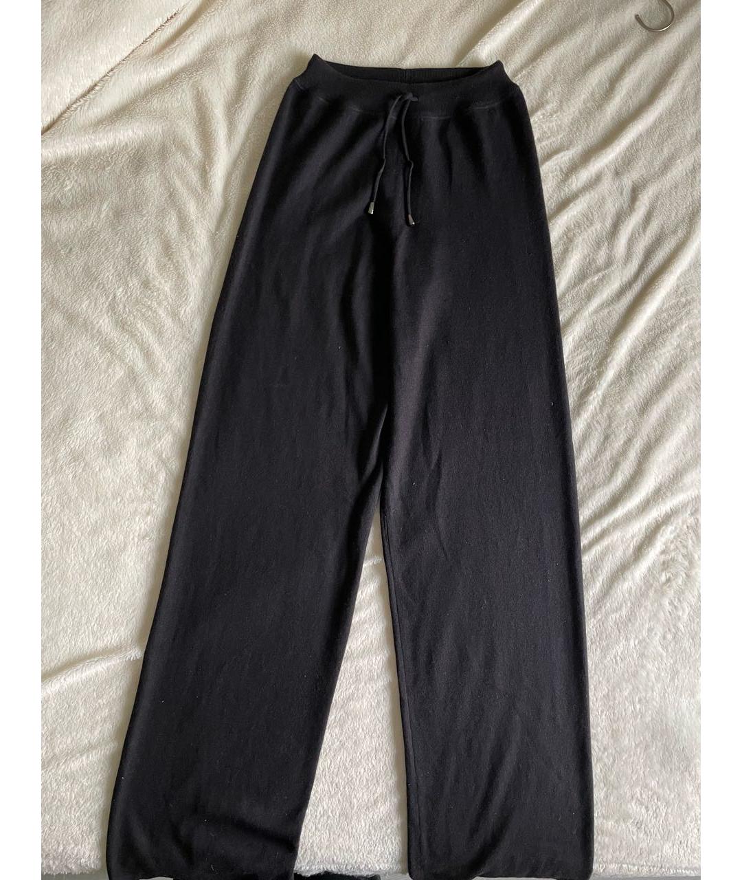 LORO PIANA Черные кашемировые брюки широкие, фото 2
