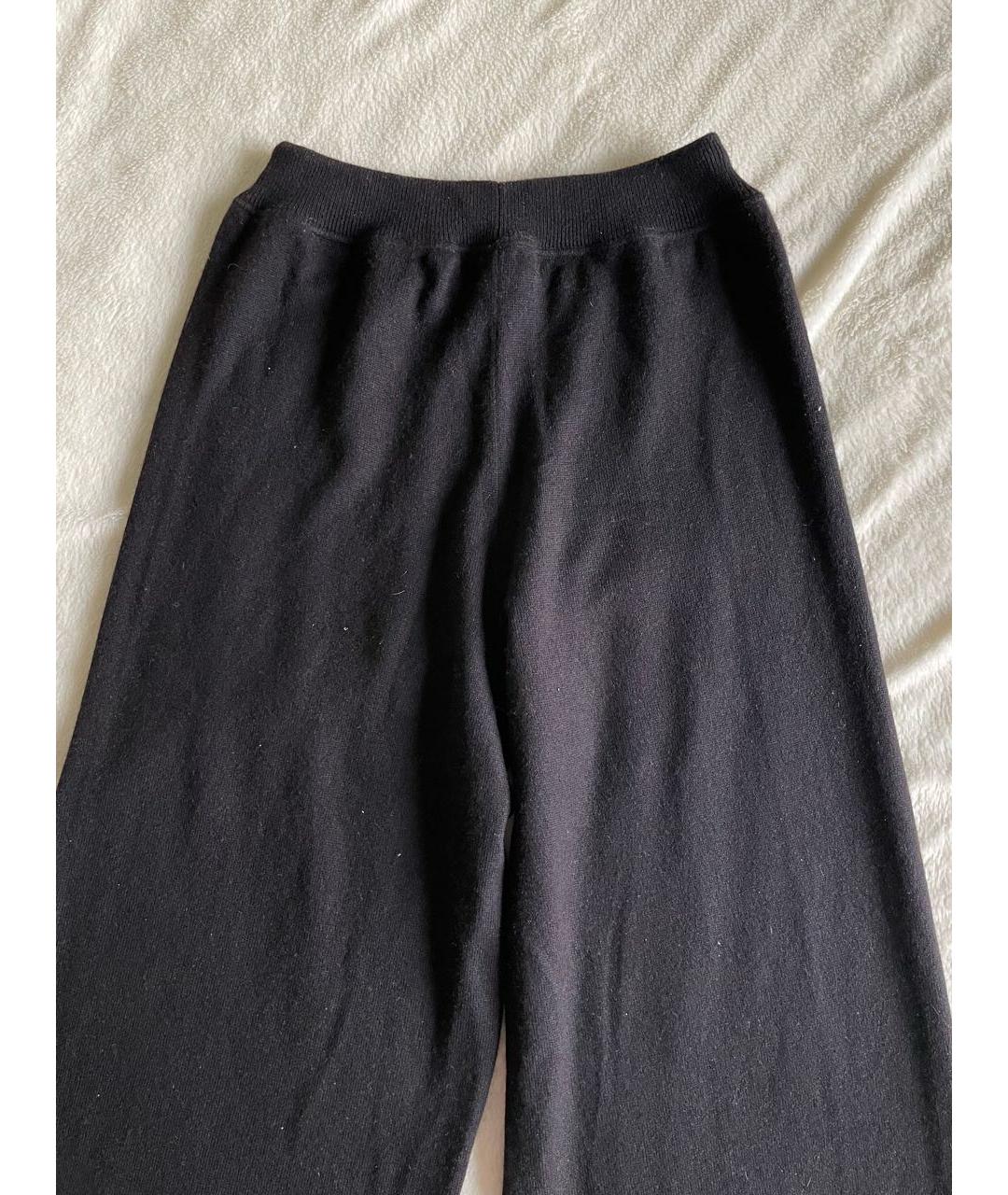 LORO PIANA Черные кашемировые брюки широкие, фото 3