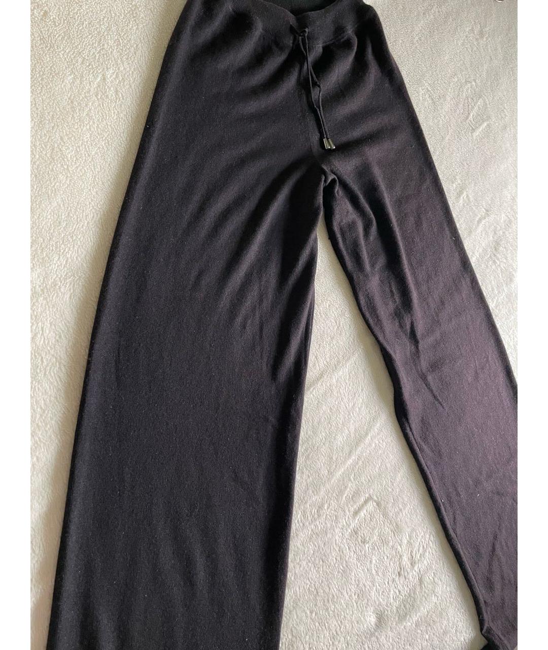 LORO PIANA Черные кашемировые брюки широкие, фото 5