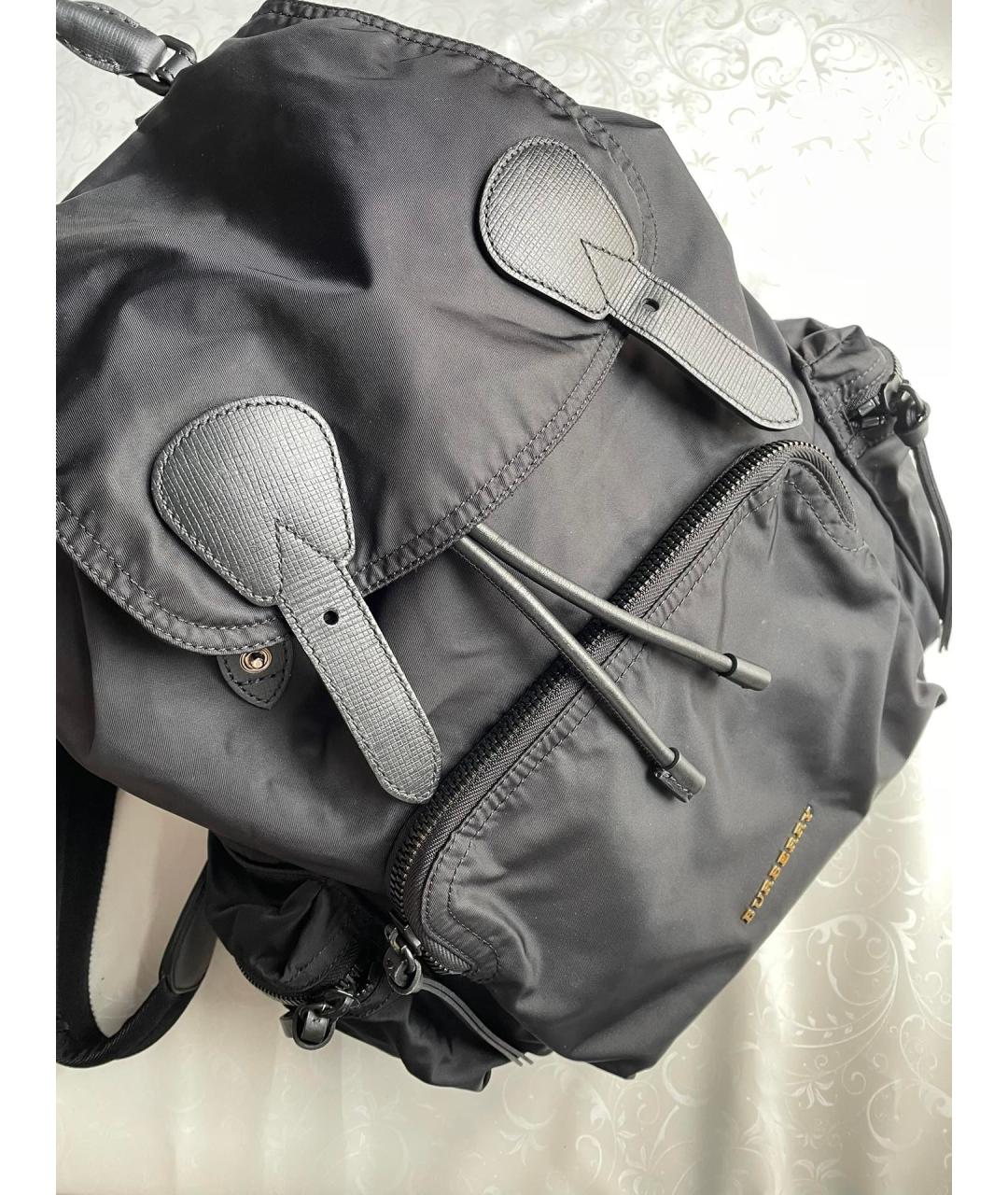 BURBERRY Черный синтетический рюкзак, фото 5