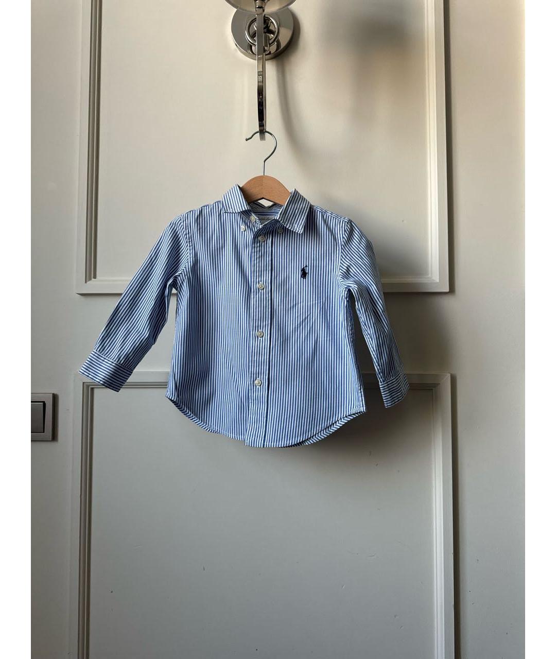 RALPH LAUREN Голубая хлопковая детская рубашка, фото 5