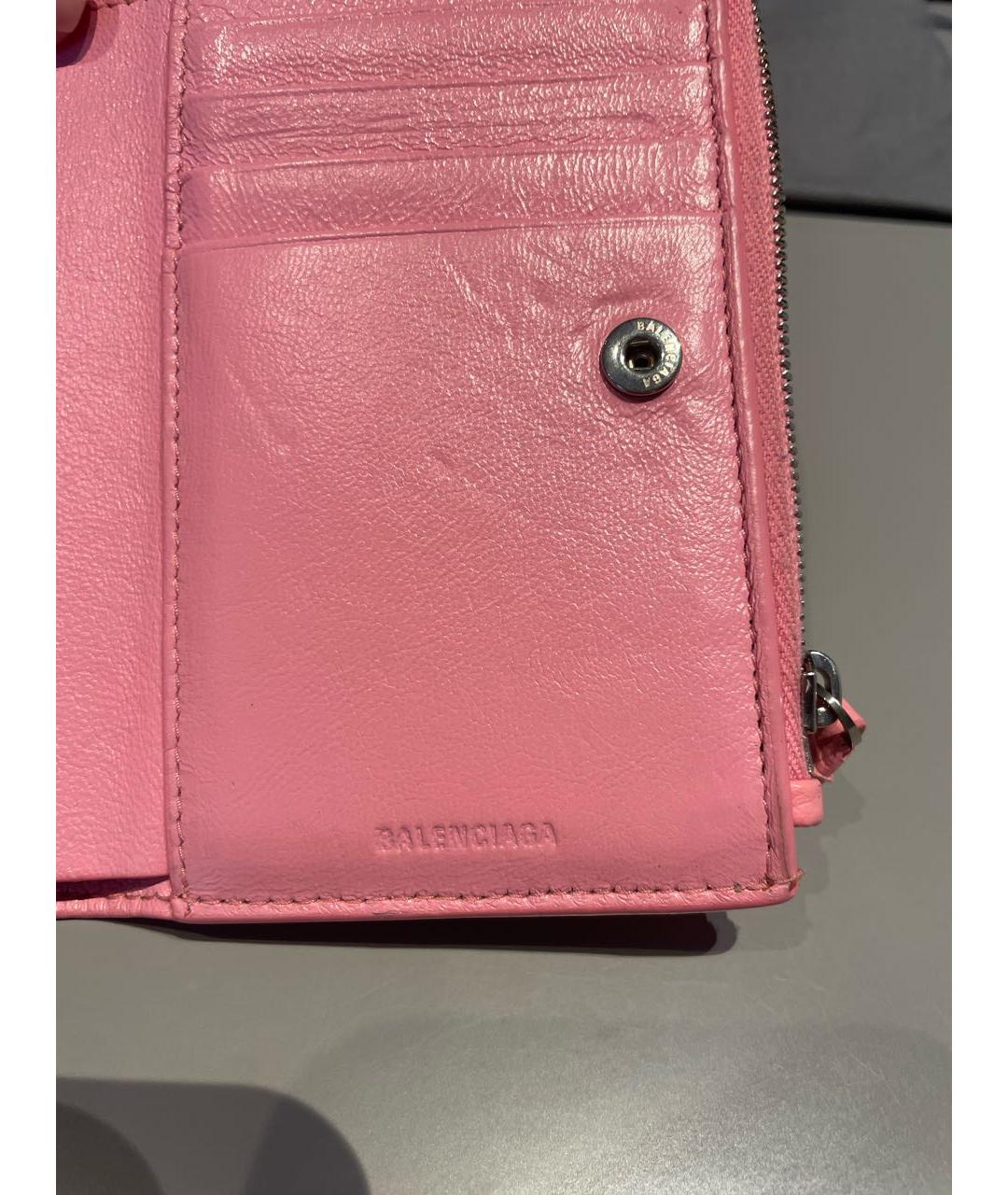 BALENCIAGA Розовый кожаный кошелек, фото 7