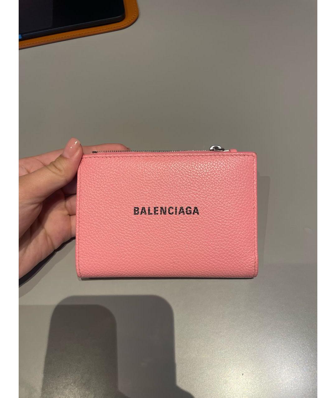 BALENCIAGA Розовый кожаный кошелек, фото 8